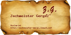 Zechmeister Gergő névjegykártya